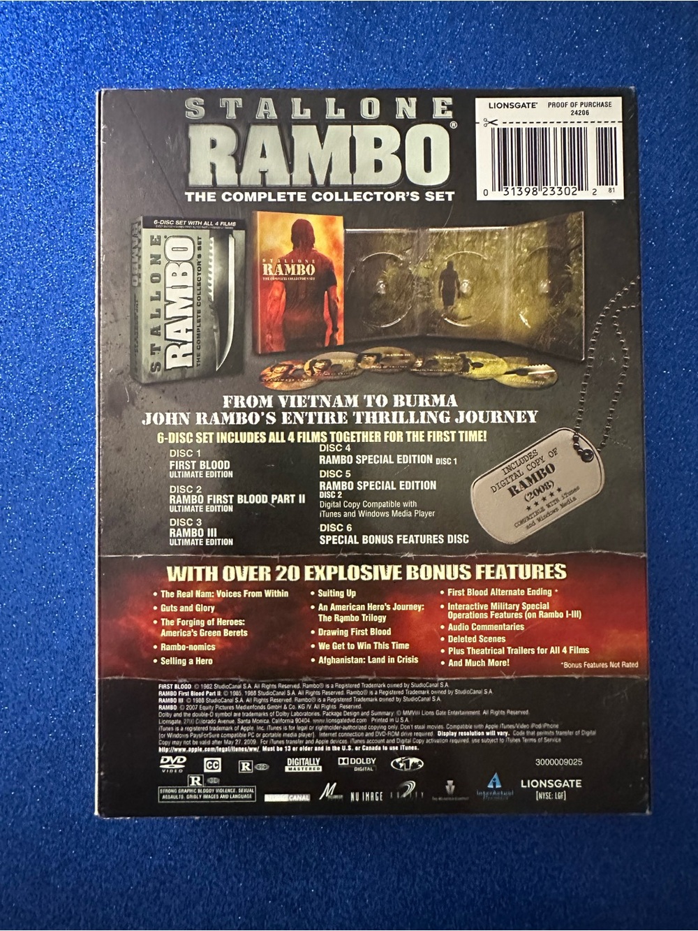 Stallone Rambo Complete Collectors DVD Set - Picture 2 of 10